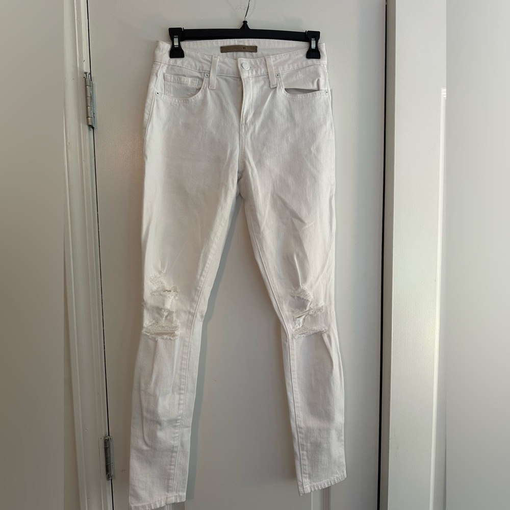 Joes distressed white jeans